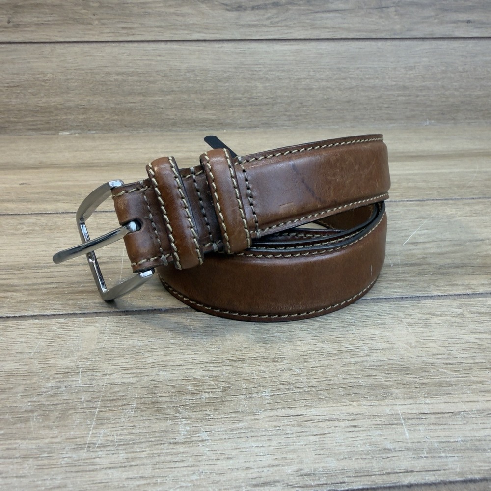 Allen Edmonds Yukon Casual Chromexcel Leather Belt Mens 42 Stitched USA 34507